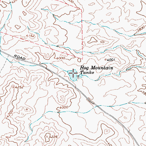 Topographic Map of Hog Mountain Dam, AZ