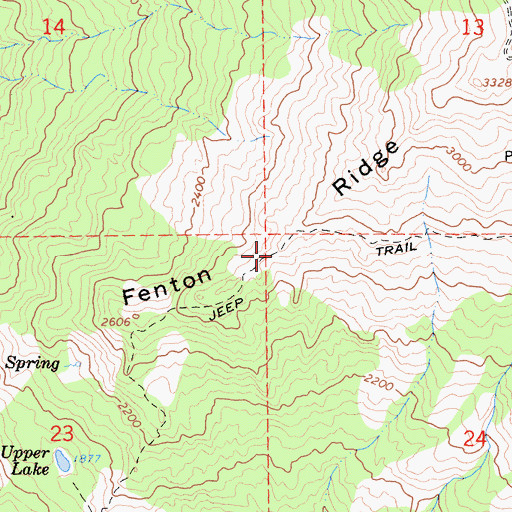 Topographic Map of Fenton Ridge, CA