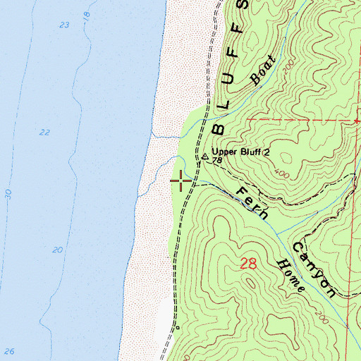 Topographic Map of Fern Canyon, CA