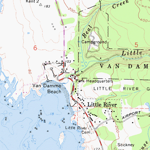 Topographic Map of Fern Canyon, CA