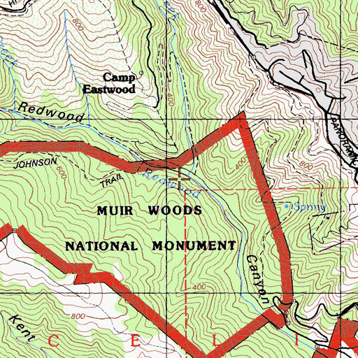 Topographic Map of Fern Creek, CA