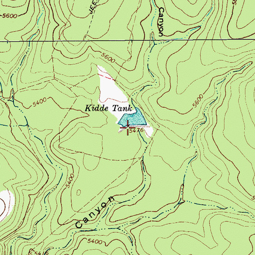 Topographic Map of Kidde Dam, AZ