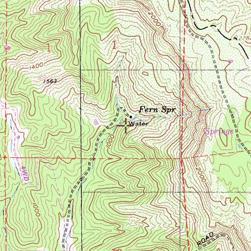 Topographic Map of Fern Spring, CA