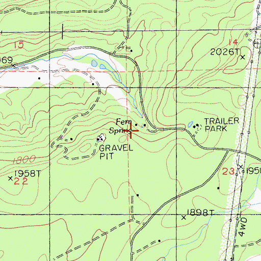 Topographic Map of Fern Spring, CA