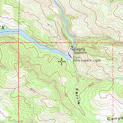Topographic Map of Ferris Canyon, CA