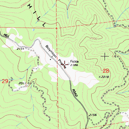 Topographic Map of Fickle Hill, CA