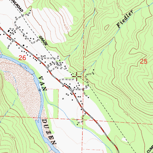 Topographic Map of Fiedler Creek, CA