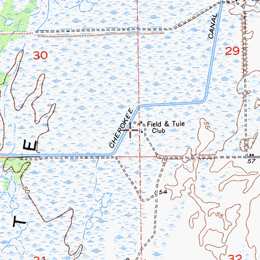 Topographic Map of Field and Tule Club, CA