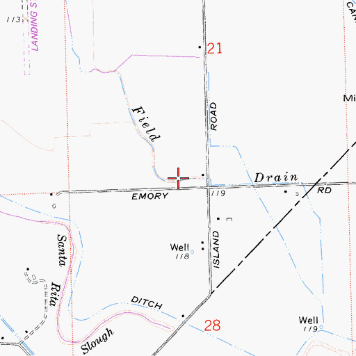 Topographic Map of Field Drain, CA