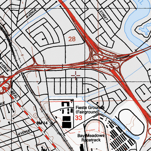 Topographic Map of Fiesta Gardens International Elementary School, CA