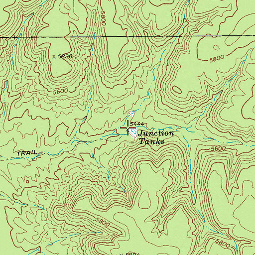 Topographic Map of Lower Junction Tank Dam, AZ