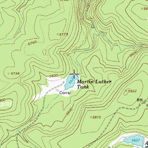 Topographic Map of Martin Luther Dam, AZ