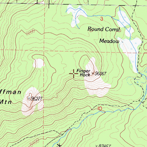 Topographic Map of Finger Rock, CA