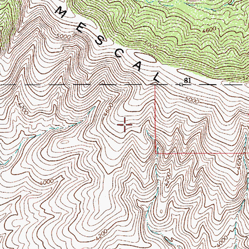 Topographic Map of Mescal Dam, AZ