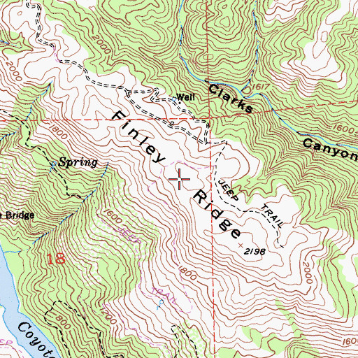 Topographic Map of Finley Ridge, CA