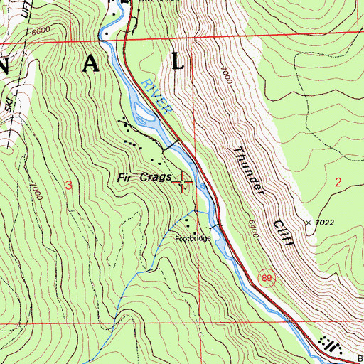 Topographic Map of Fir Crags, CA