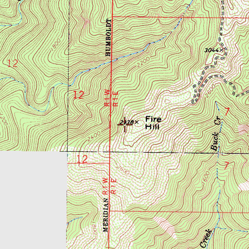 Topographic Map of Fire Hill, CA