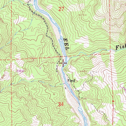 Topographic Map of Fish Creek, CA