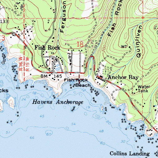 Topographic Map of Fish Rock Gulch, CA