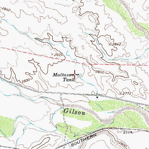 Topographic Map of Naltazen Dam, AZ