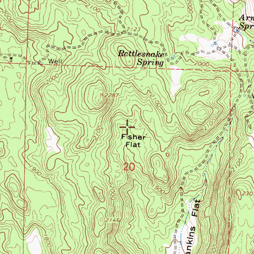 Topographic Map of Fisher Flat, CA