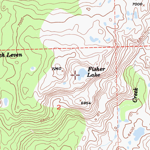 Topographic Map of Fisher Lake, CA