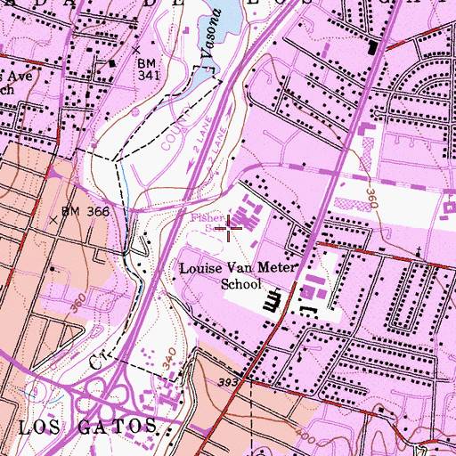 Topographic Map of Raymond J Fisher Middle School, CA