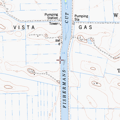 Topographic Map of Fishermans Cut, CA