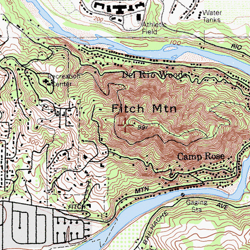 Topographic Map of Fitch Mountain, CA
