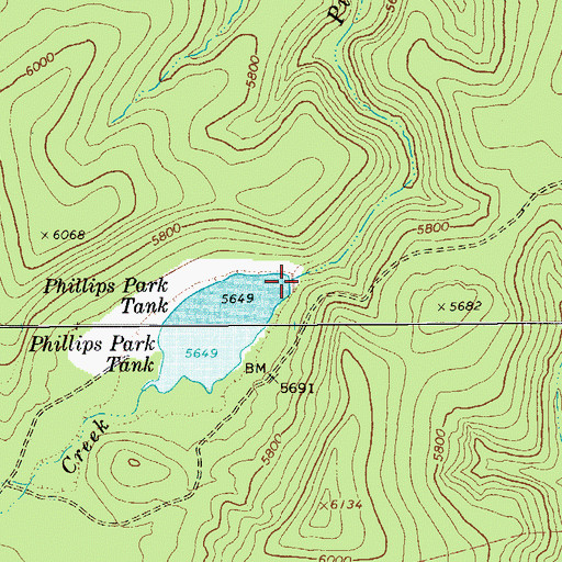 Topographic Map of Phillips Park Dam, AZ