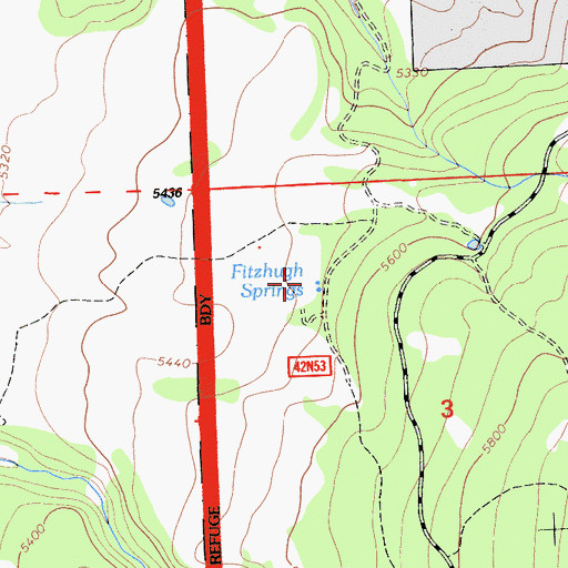 Topographic Map of Fitzhugh Springs, CA