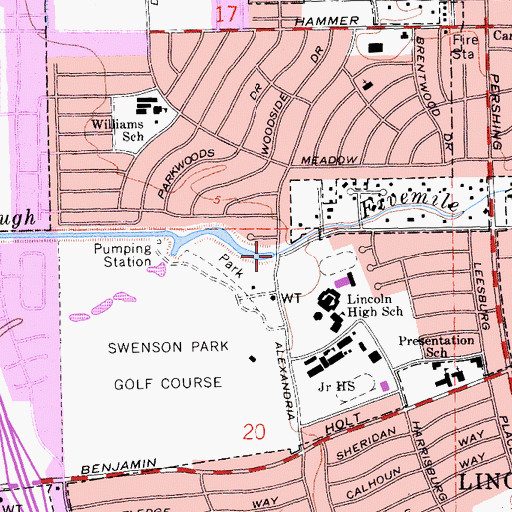 Topographic Map of Fivemile Creek, CA