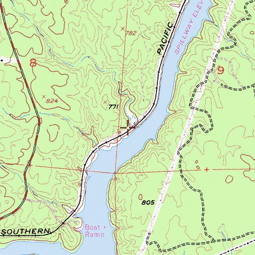 Topographic Map of Flat Creek, CA