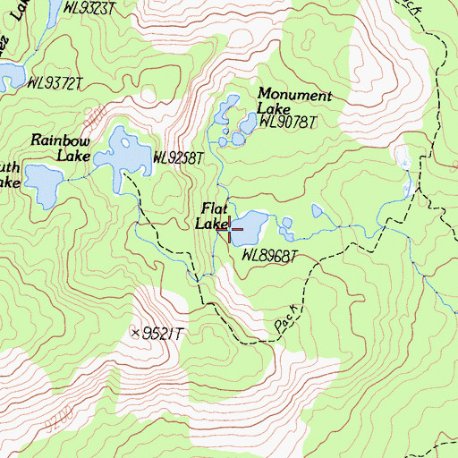 Topographic Map of Flat Lake, CA