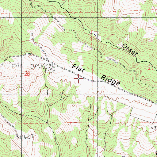 Topographic Map of Flat Ridge, CA