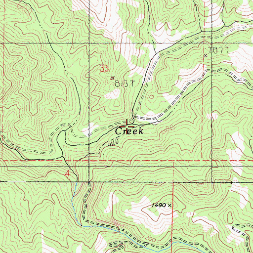 Topographic Map of Flat Ridge Creek, CA
