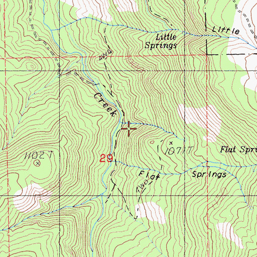 Topographic Map of Flat Springs Canyon, CA