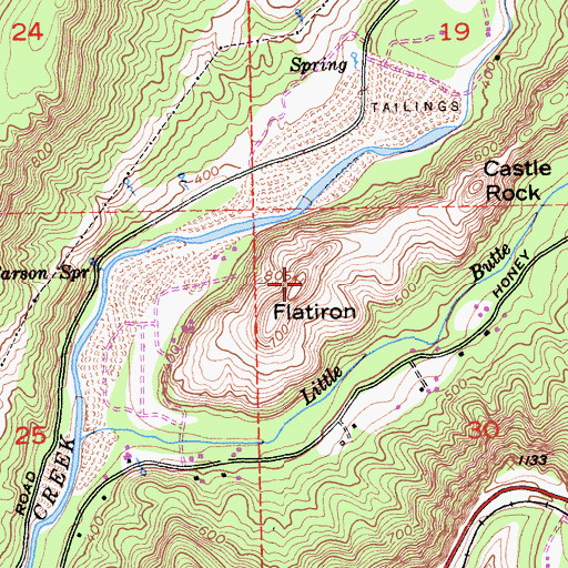 Topographic Map of Flatiron, CA