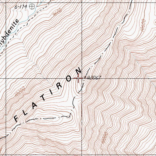 Topographic Map of Flatiron Ridge, CA