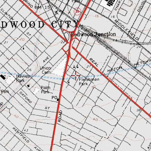 Topographic Map of Fleishman Park, CA