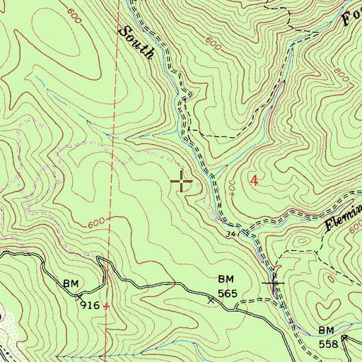 Topographic Map of Fleming Creek, CA