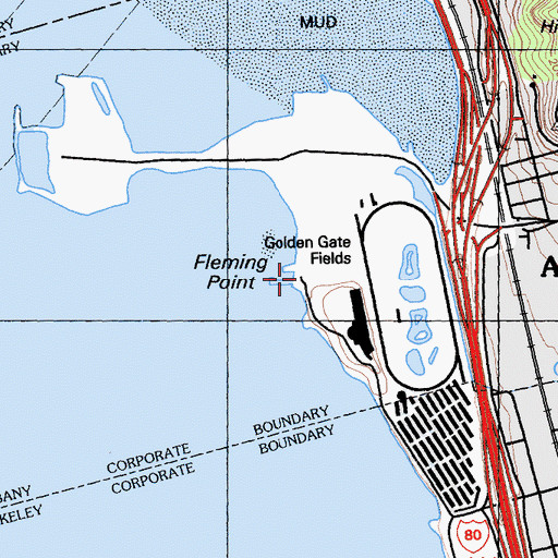 Topographic Map of Fleming Point, CA