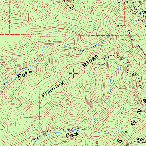 Topographic Map of Fleming Ridge, CA