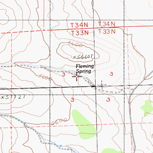Topographic Map of Fleming Spring, CA