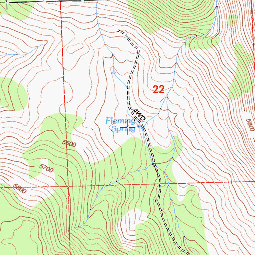 Topographic Map of Fleming Spring, CA