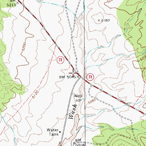 Topographic Map of Roadside Table Milepost Three Hundred Twentyseven, AZ