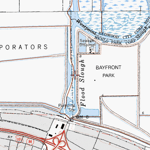 Topographic Map of Flood Slough, CA