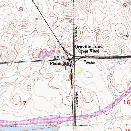 Topographic Map of Floral School, CA