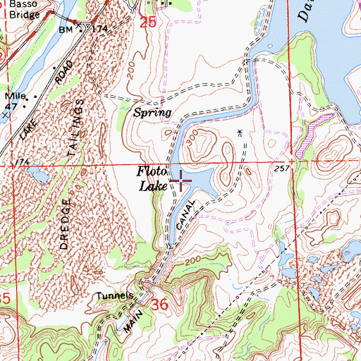 Topographic Map of Floto Lake, CA