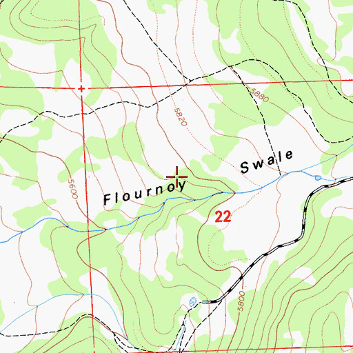 Topographic Map of Flournoy Swale, CA